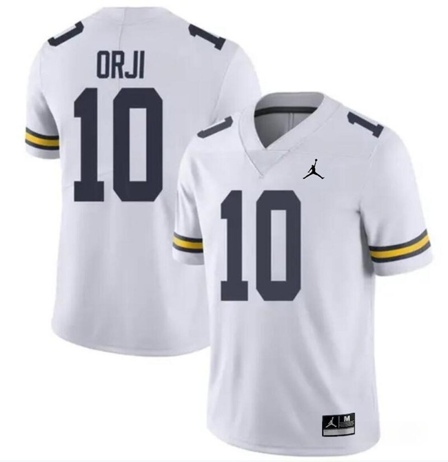 Men's Michigan Wolverines #10 Alex Orji White Stitched Jersey